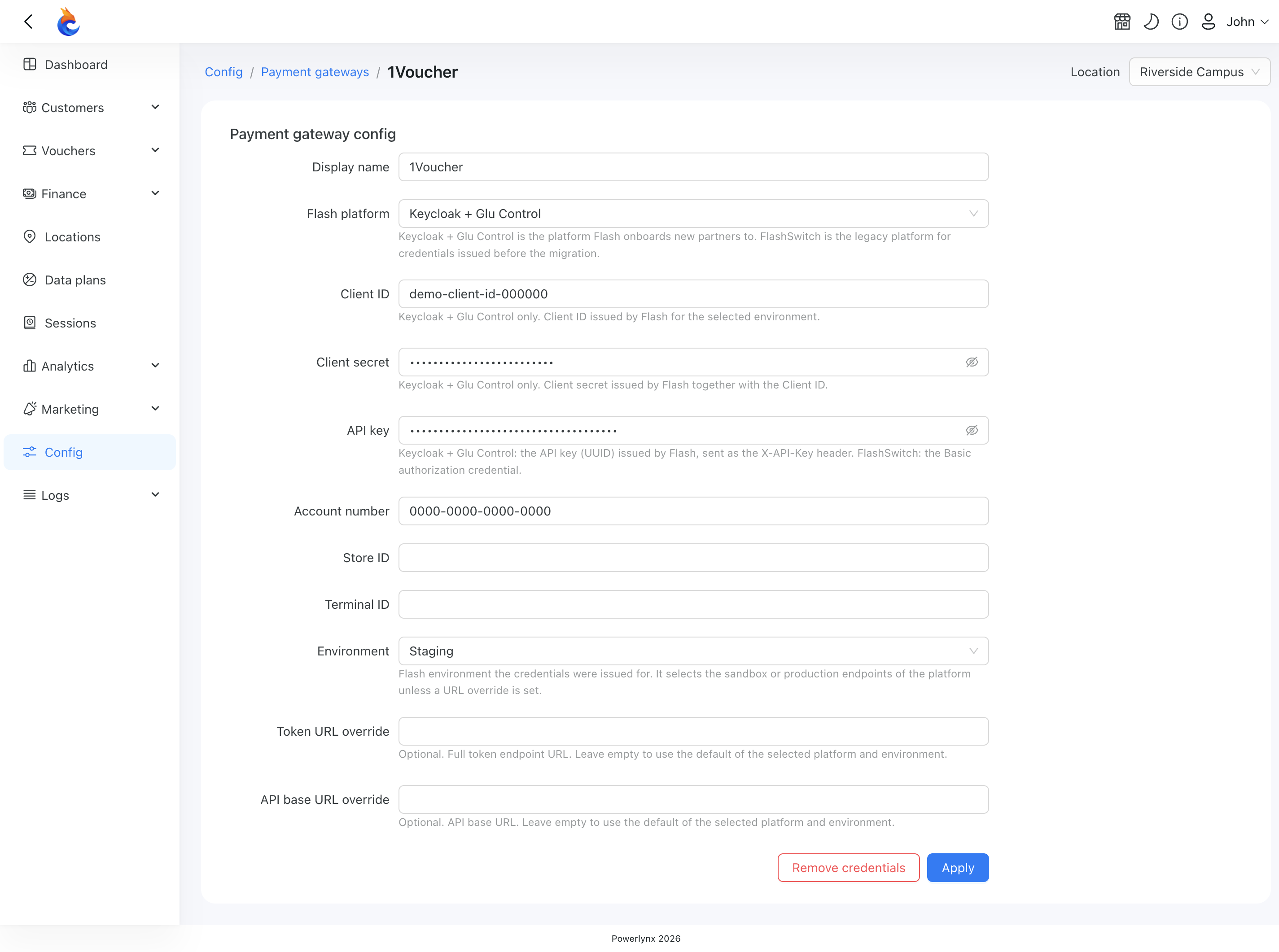 1Voucher config