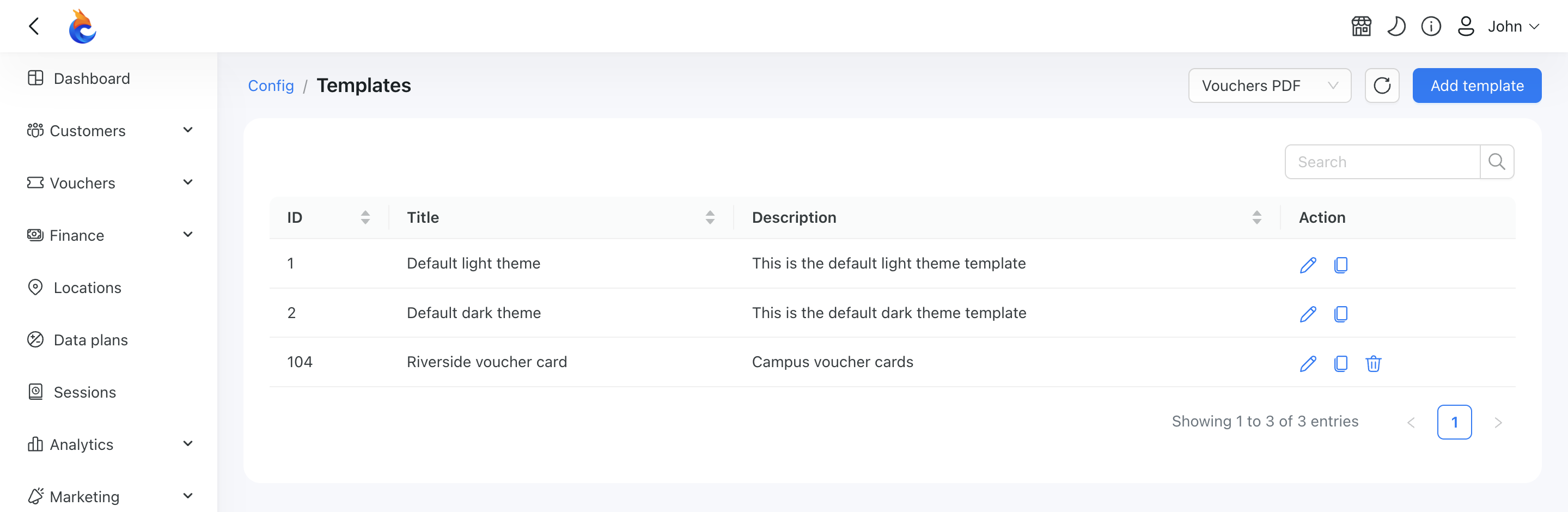 Vouchers-templates