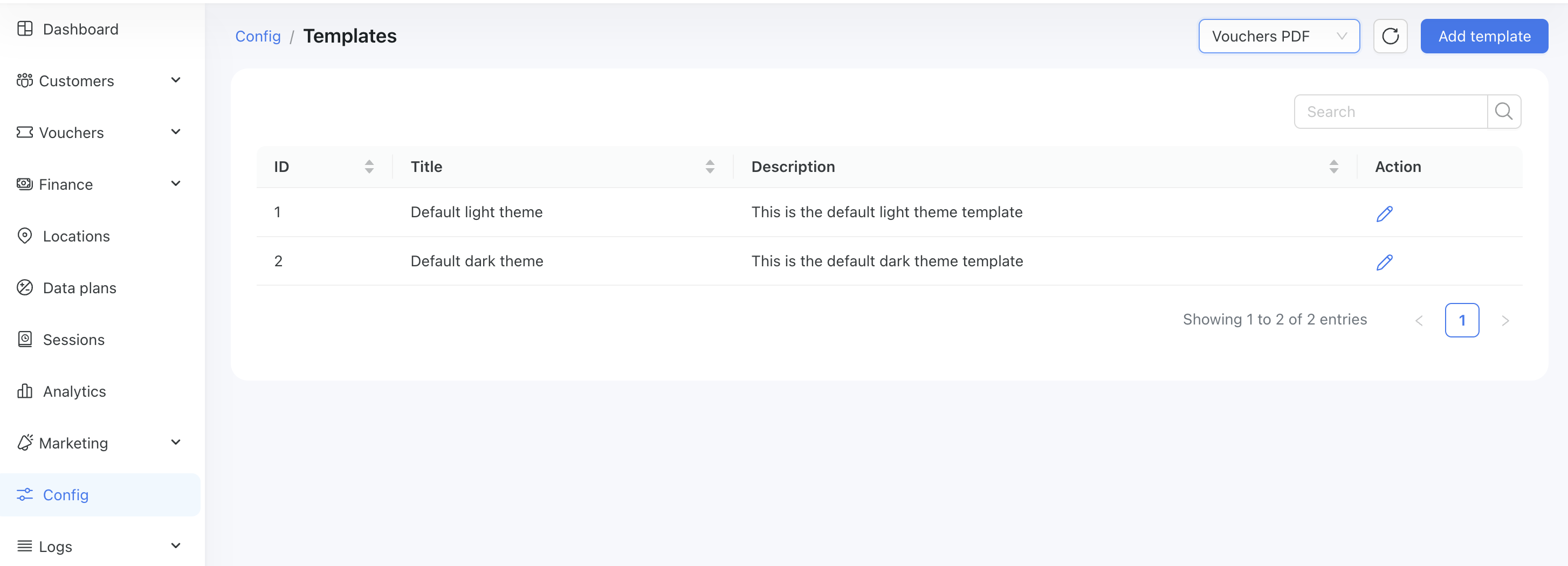 Vouchers-templates