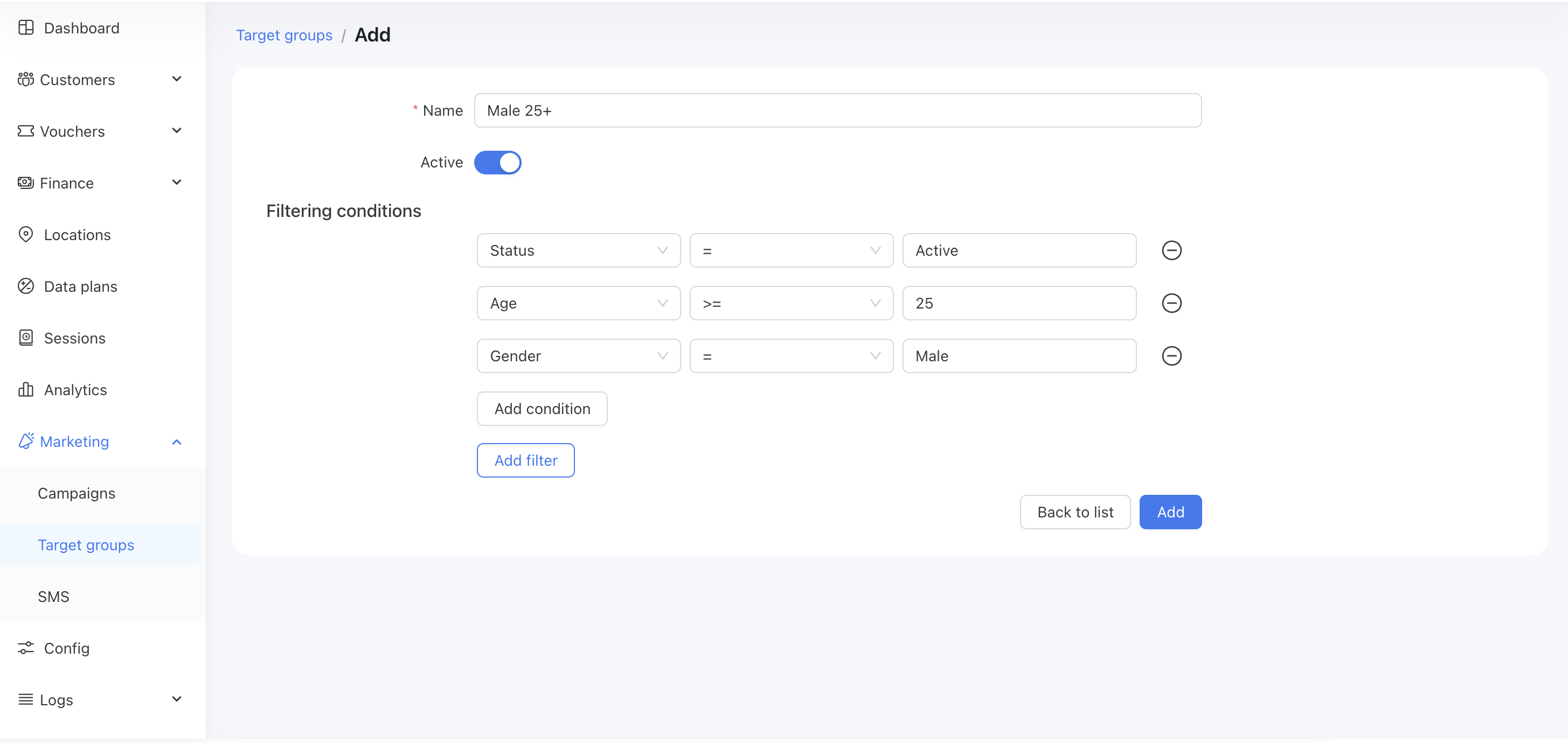 Create target group