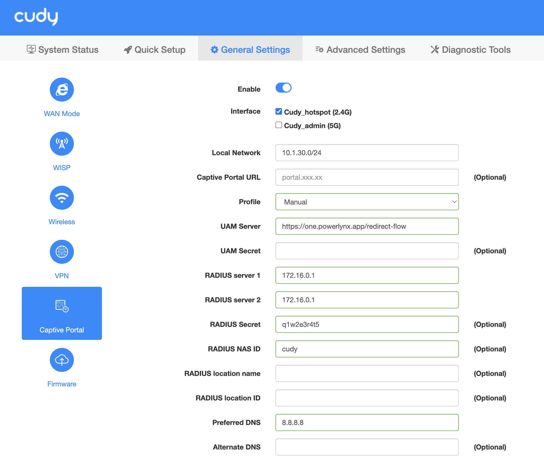 Cudy setup VPN