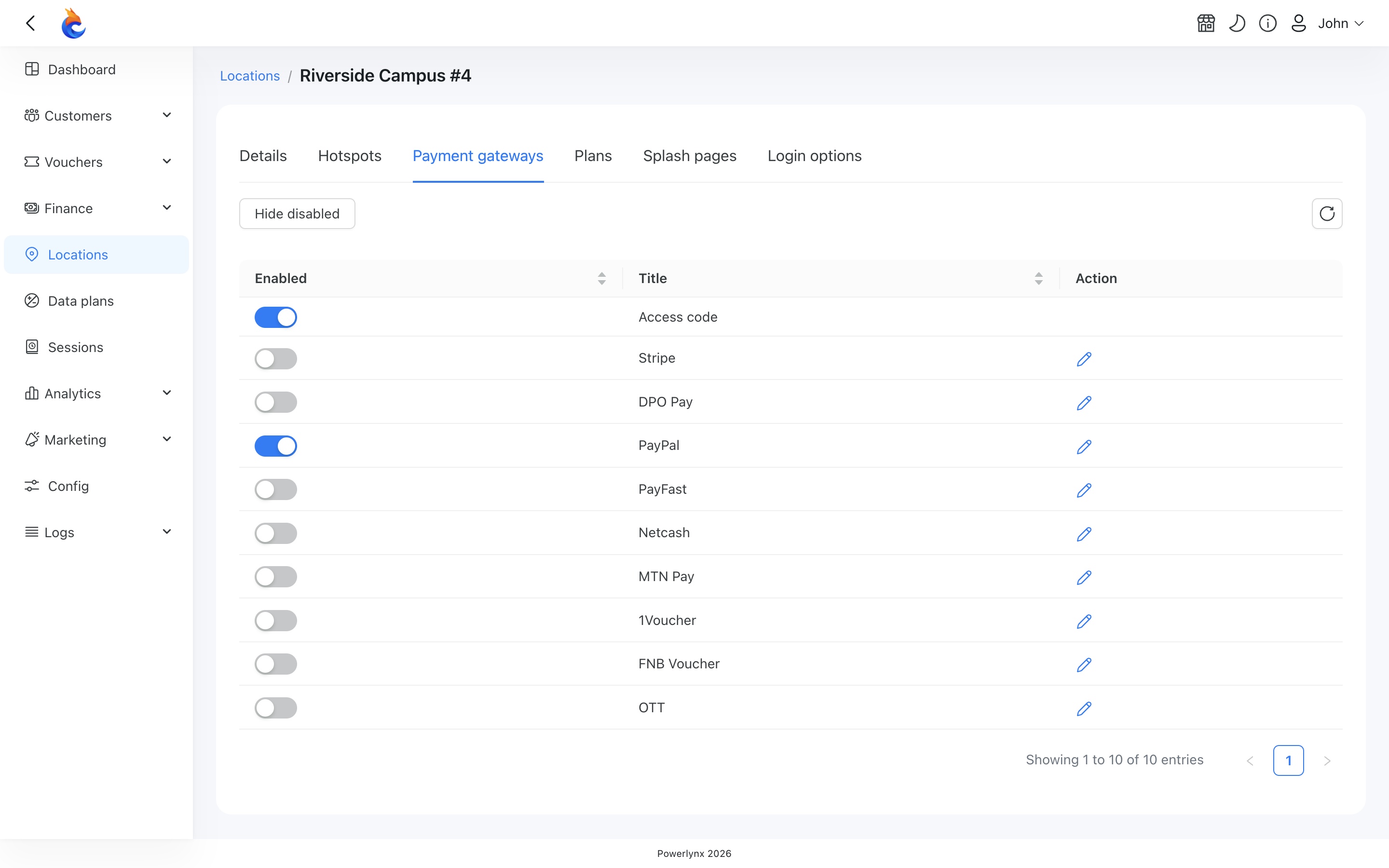 Enabling PayPal in Location