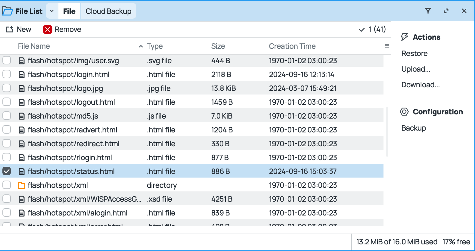 Status HTML Mikrotik