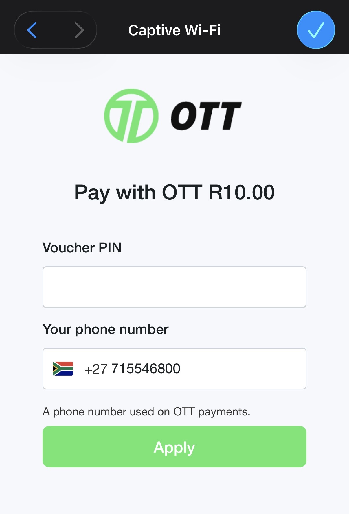 OTT payment