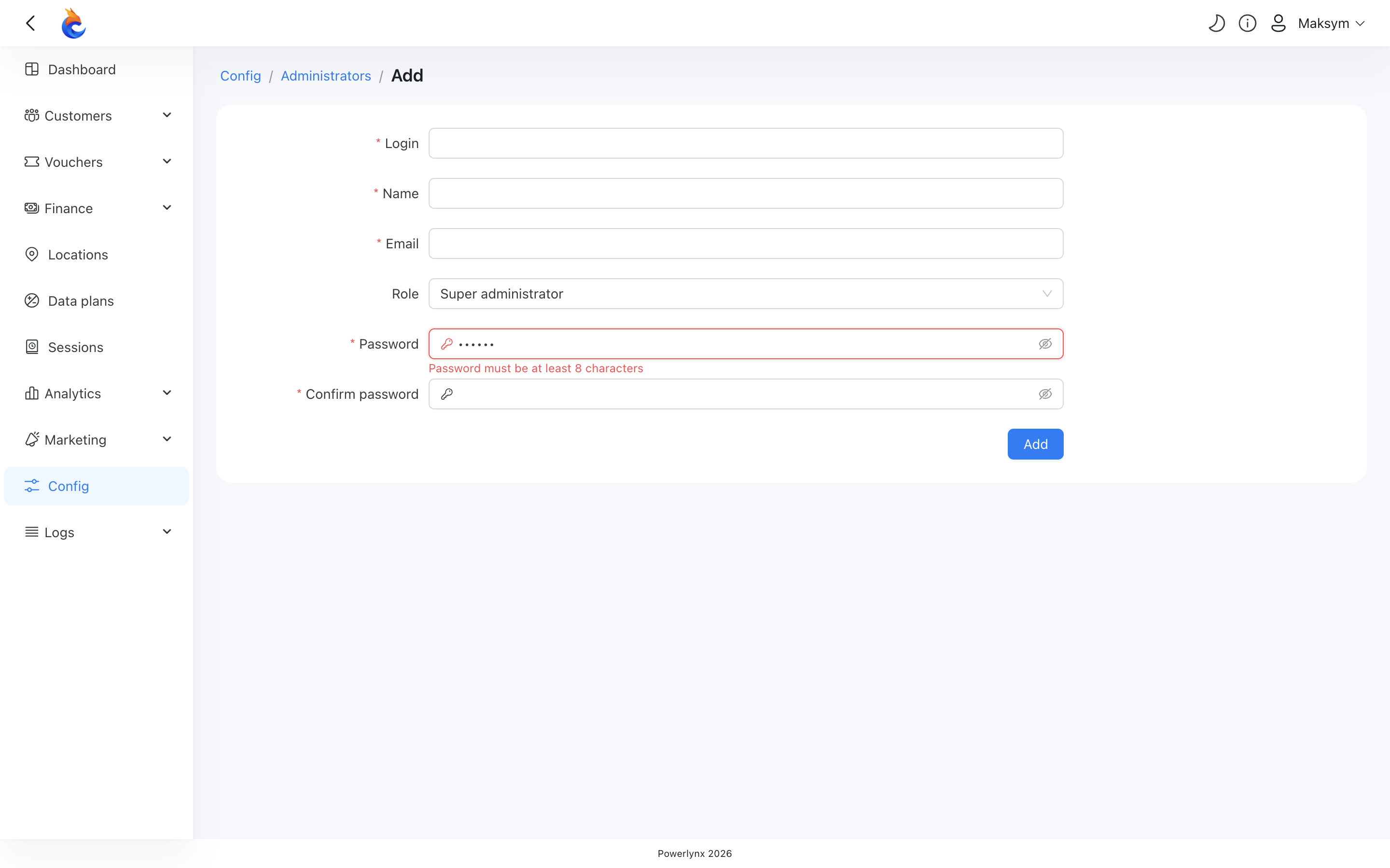 Inline password validation feedback