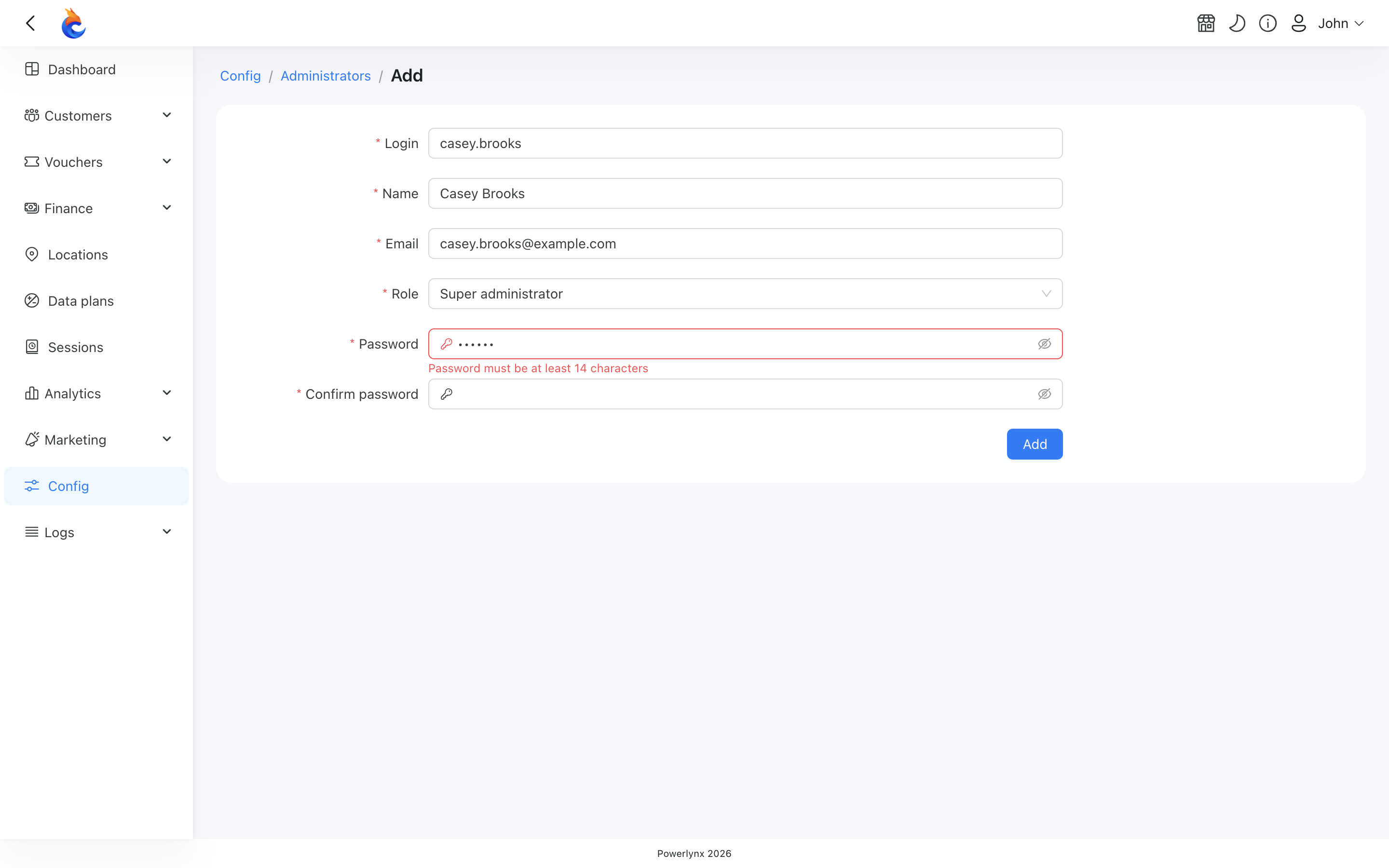 Inline password validation feedback