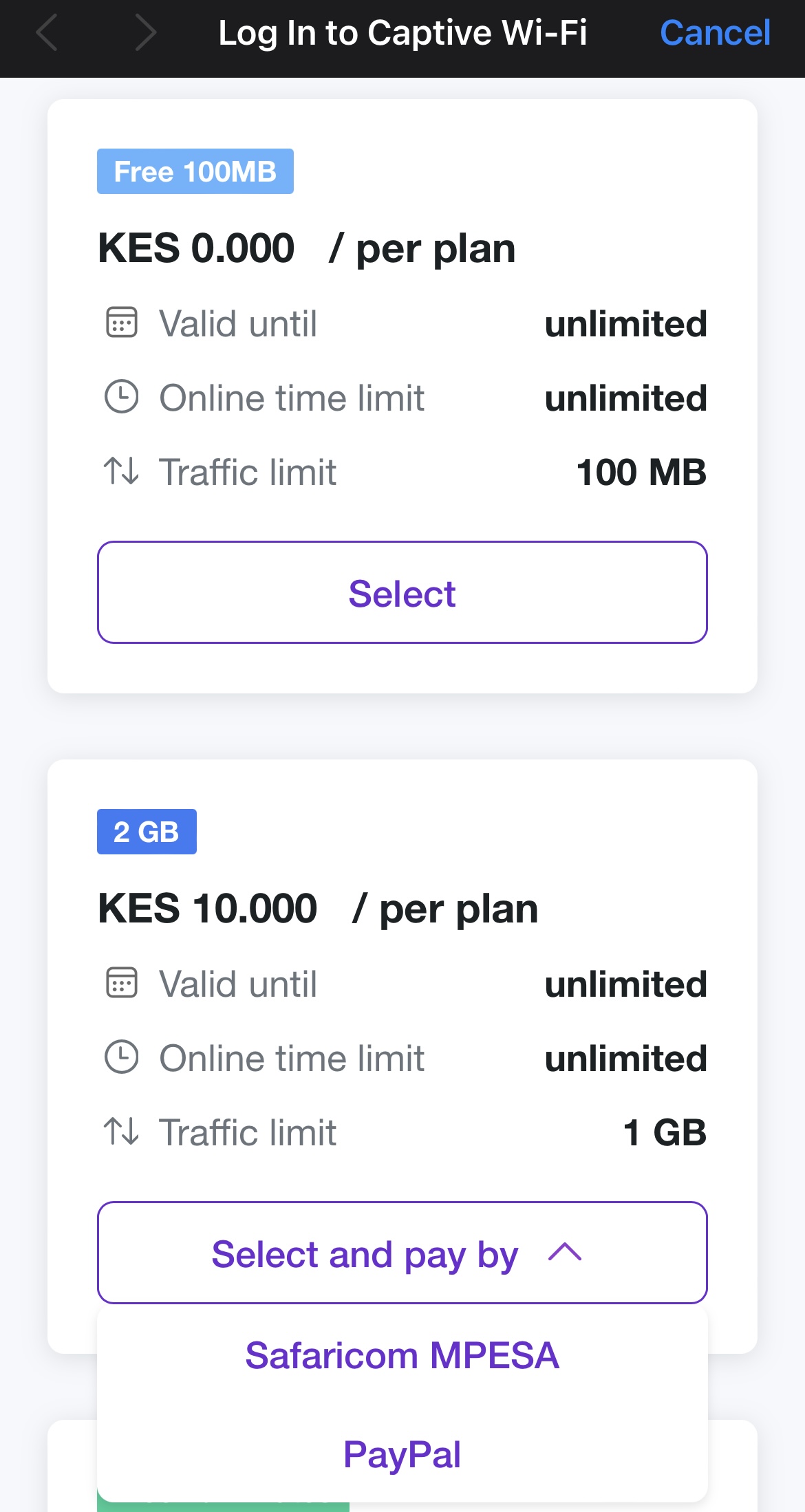 MPESA payment