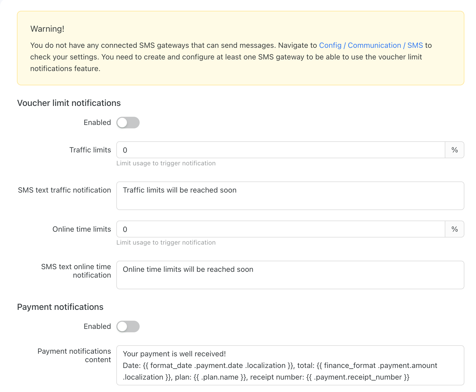 Payment notifications