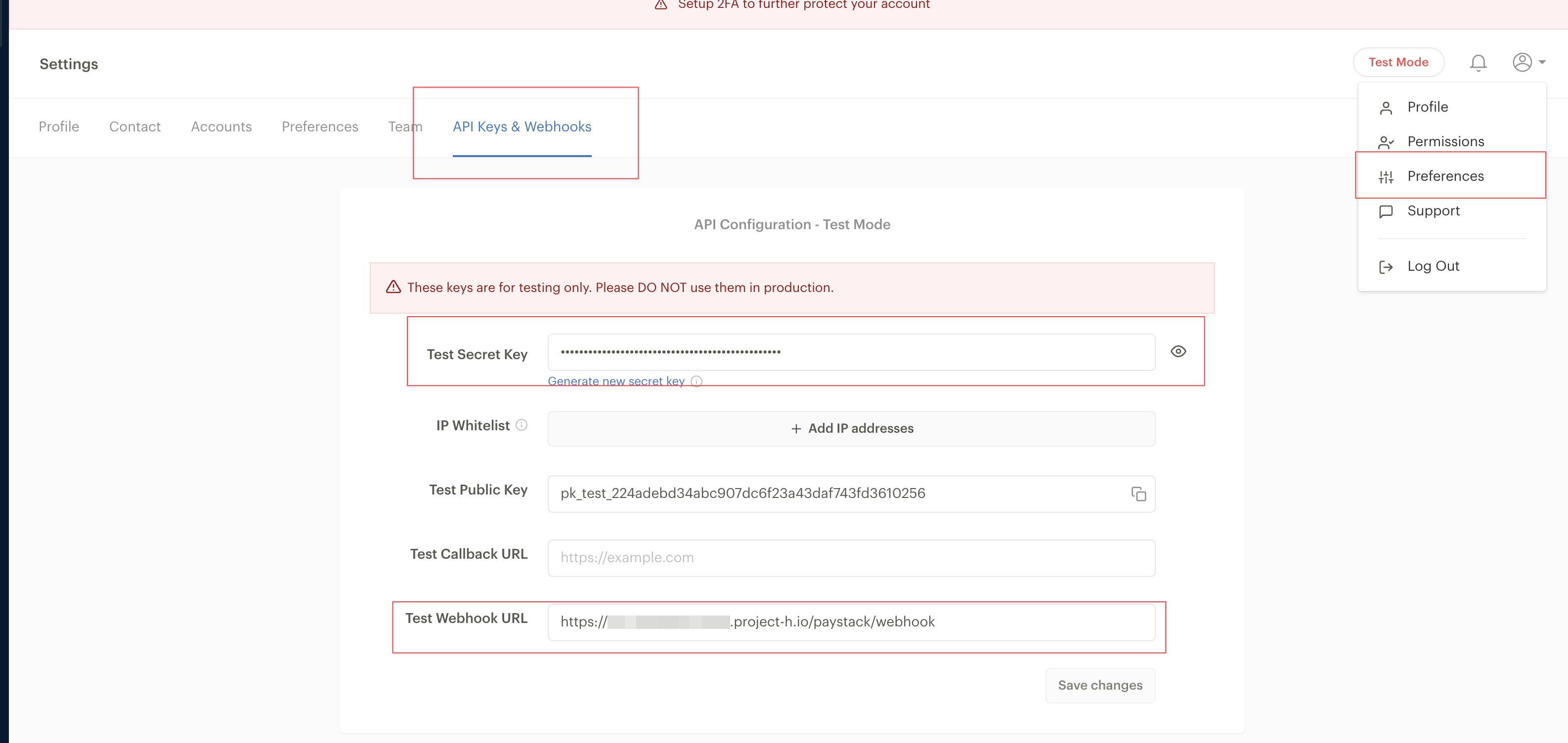 Paystack account