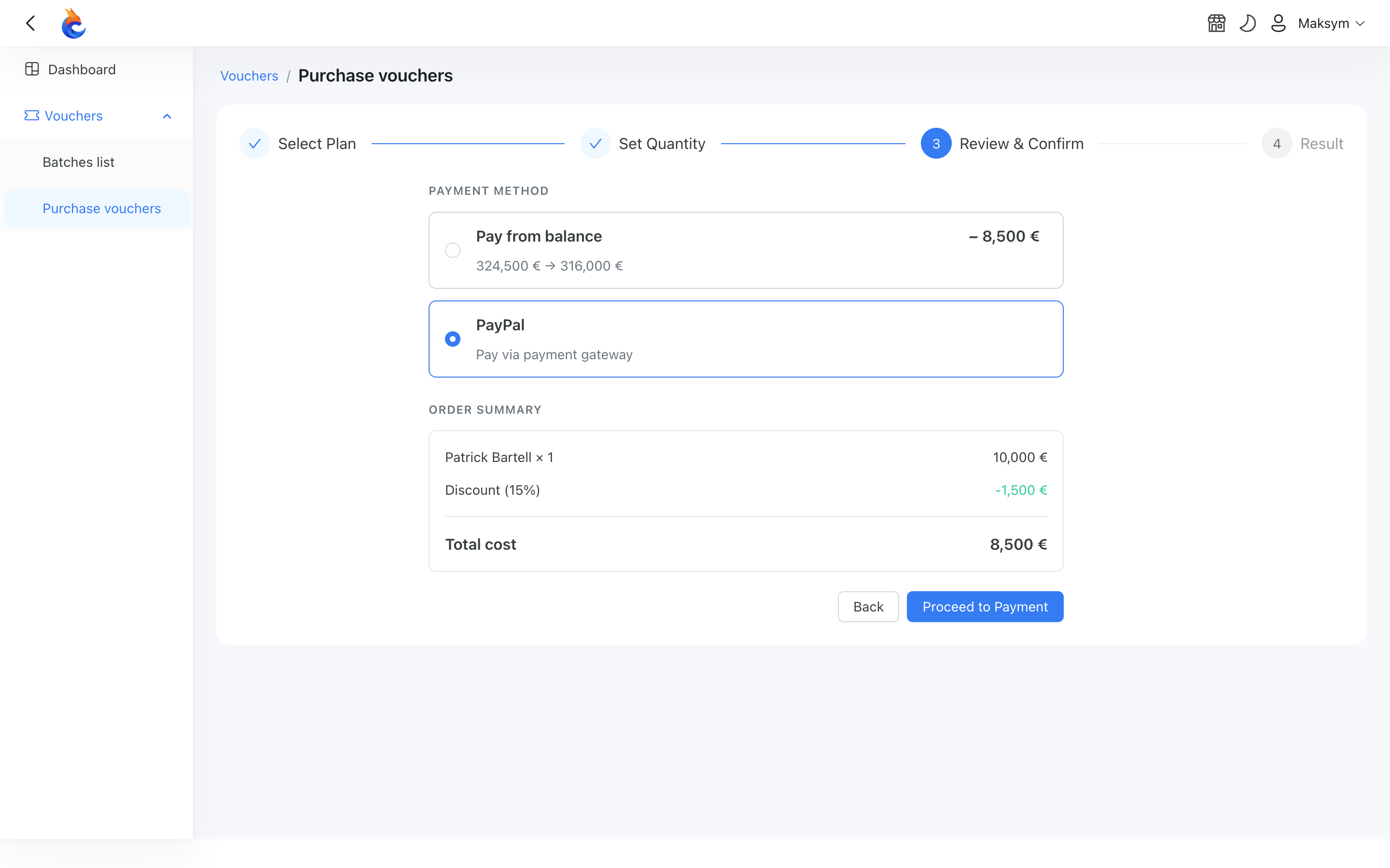 Checkout summary before payment