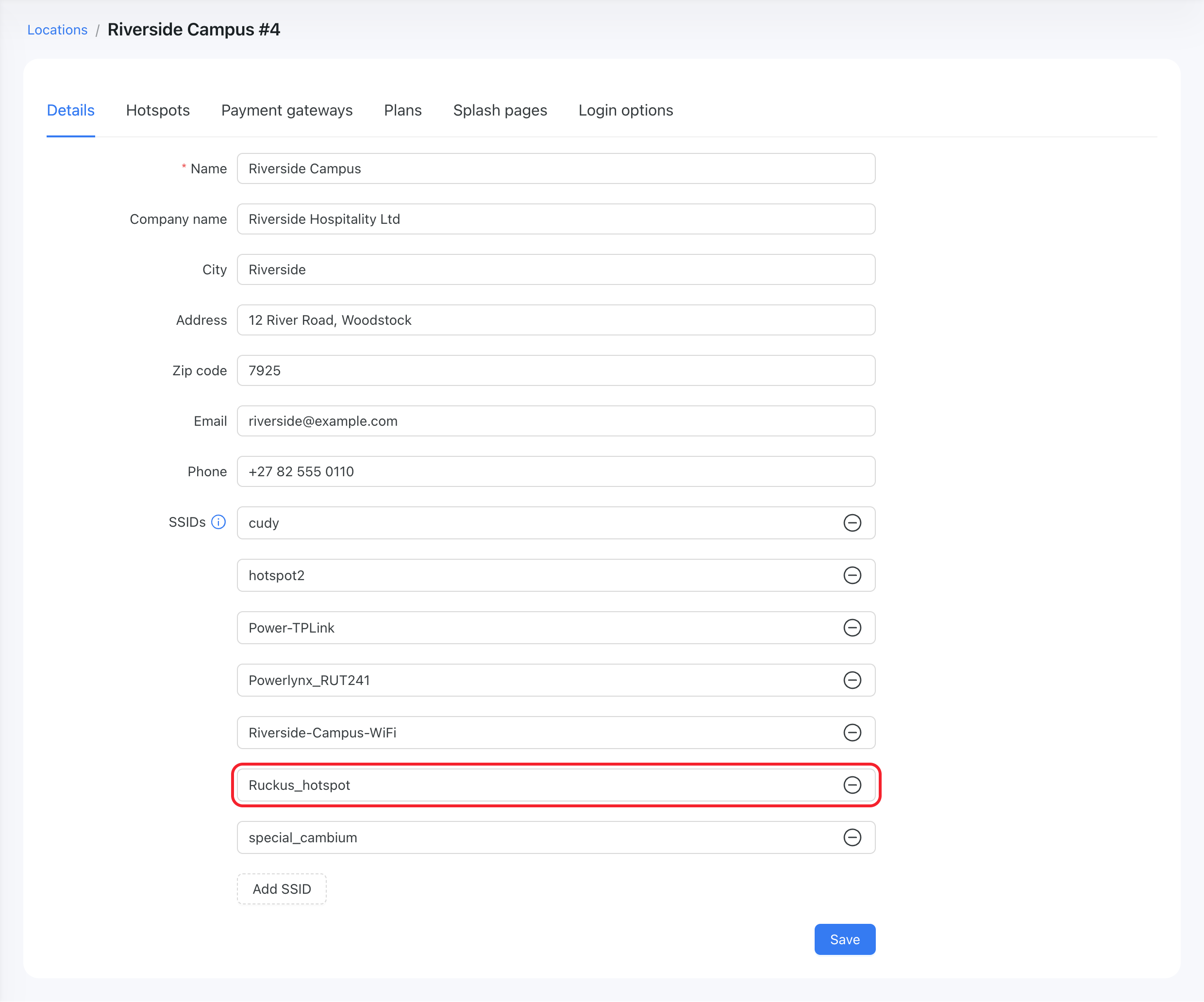 Set correct SSID