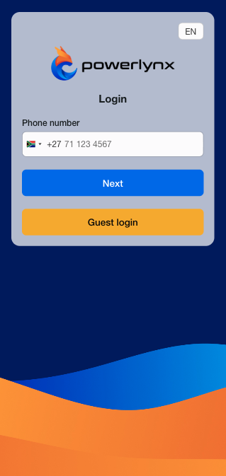 Splash page Guest login
