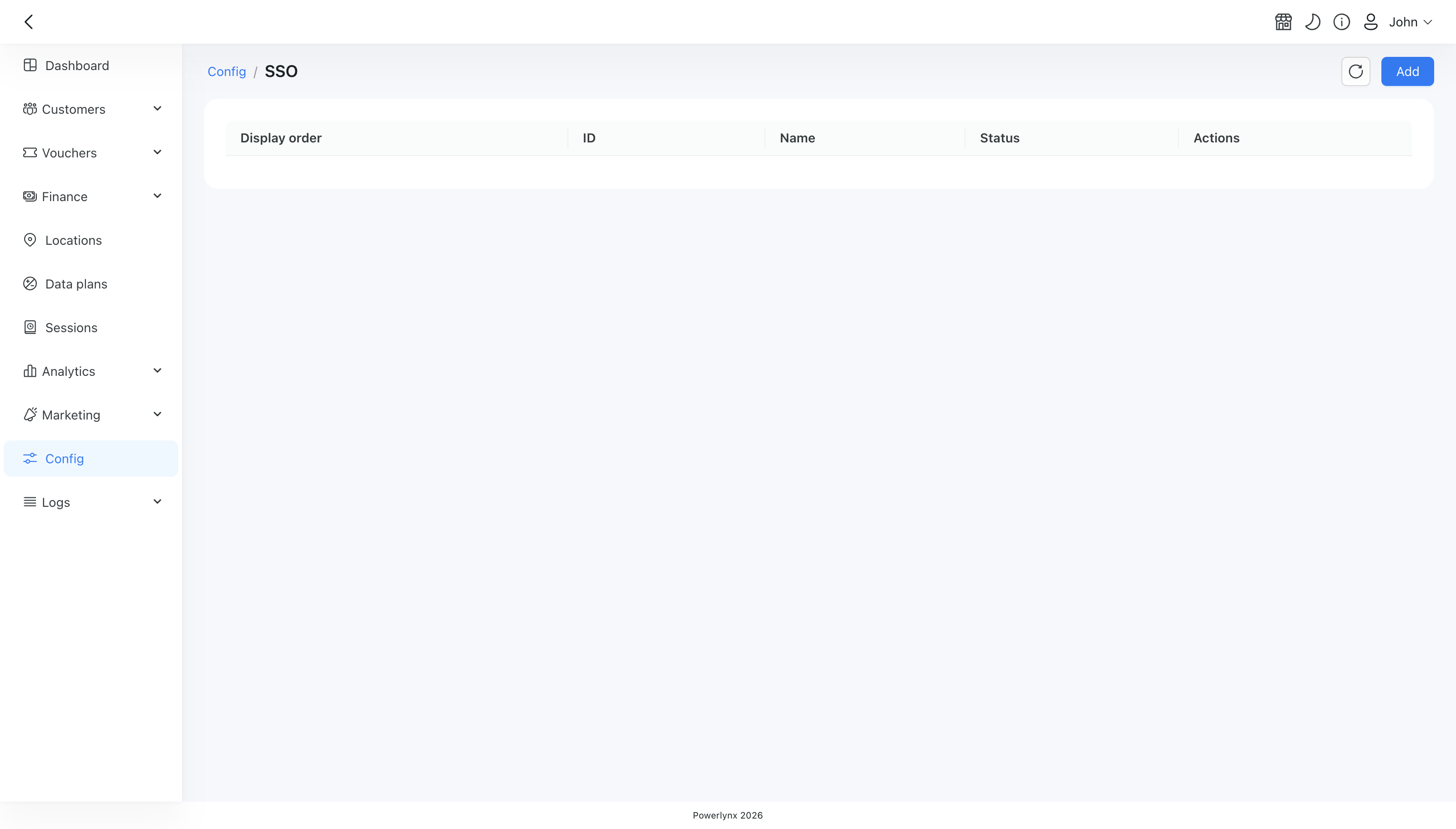The SSO providers list
