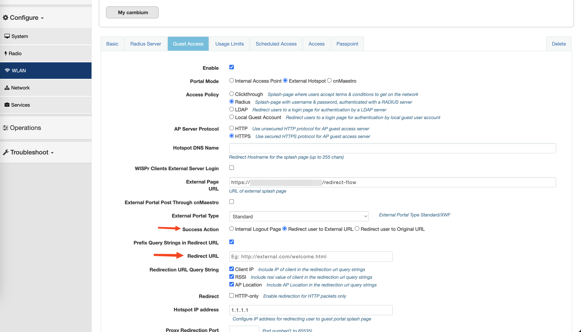 Status HTML Cambium