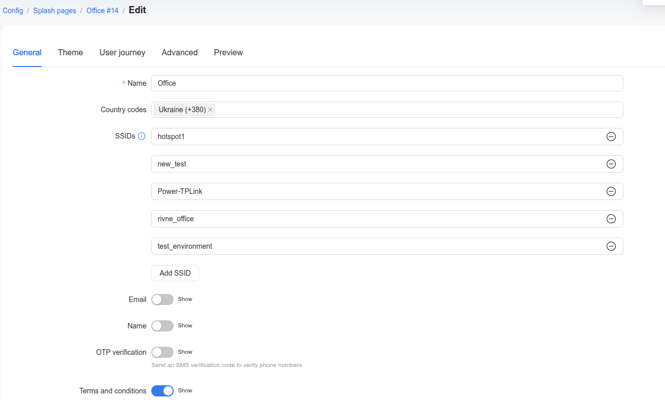 Powerlynx Splash page — SSIDs list including Power-TPLink